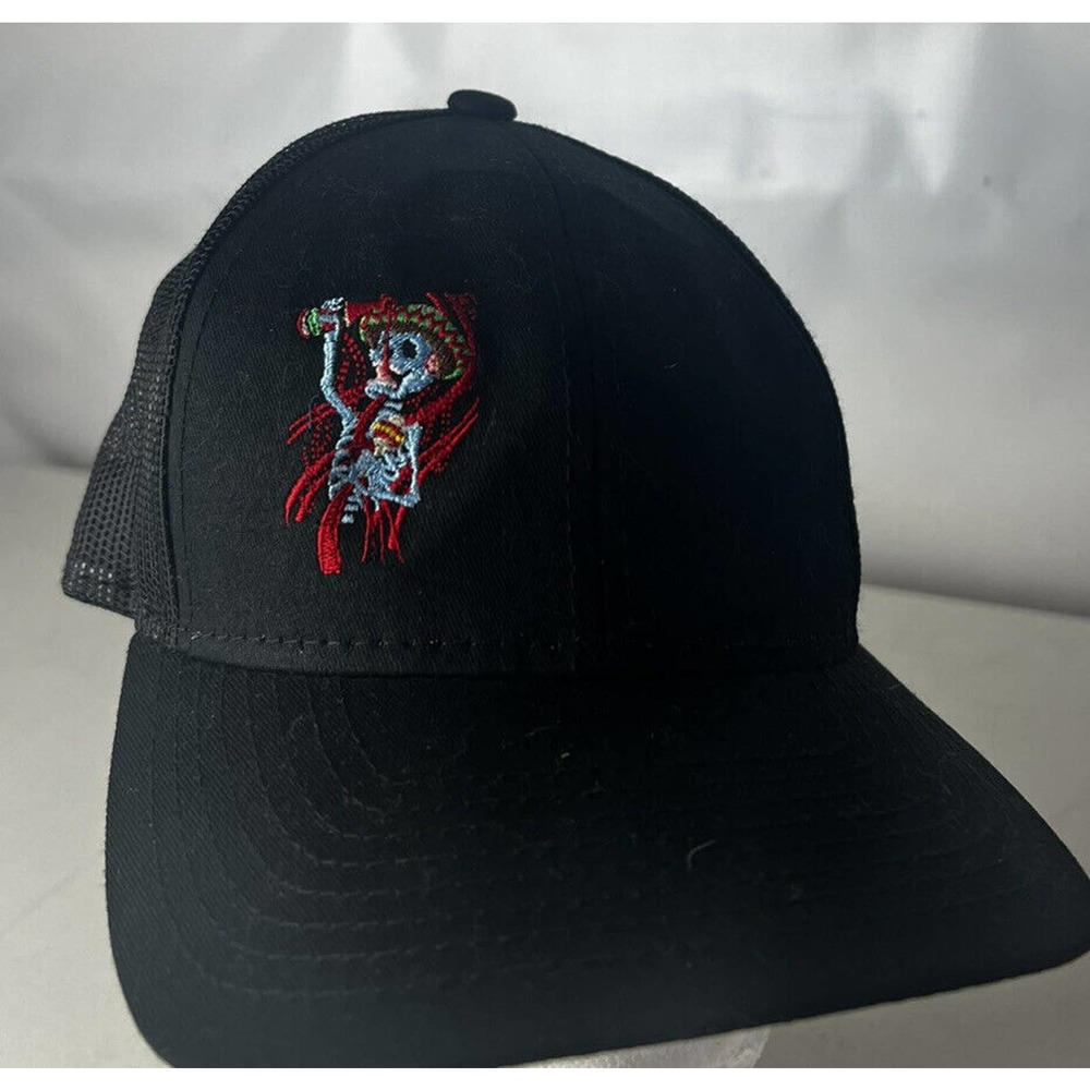 Speedy's Sauce Company Ball Cap Hat Adjustable Hot Sauce Skeleton Logo Mesh